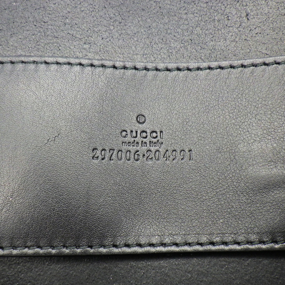 Gucci Tote Bag Horsebit Tassel Black Leather